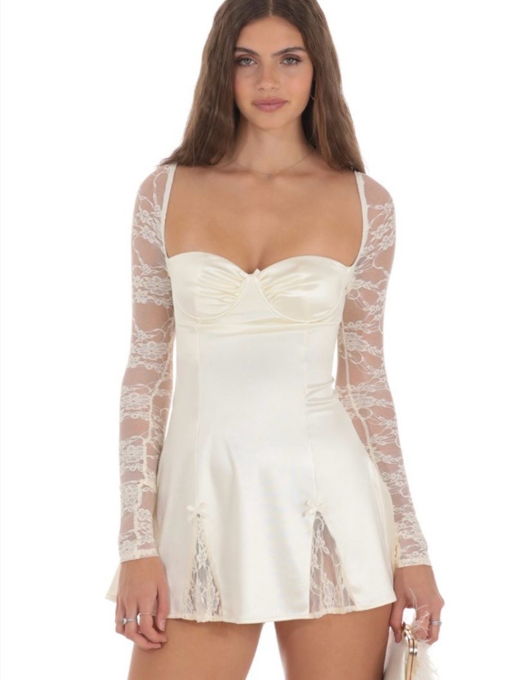 Satin Lace A-line Dress